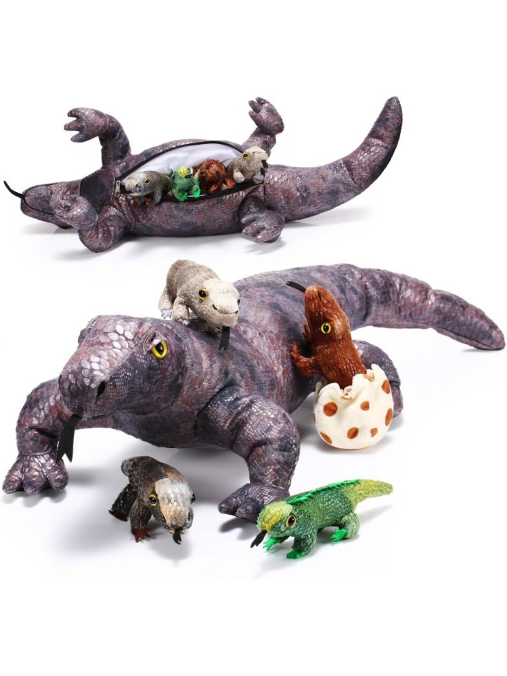 5-Piece Komodo Dragon Plush Toy Set - Soft, Cuddly, 26-Inch Stuffed Animals
